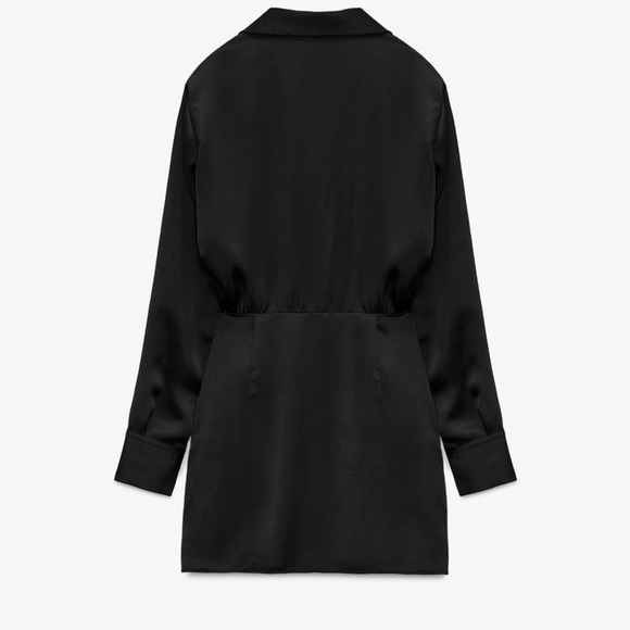 ❣️SOLD❣️Brand New With Tags Zara Black Long Sleeve Satin Dress Size XS - Picture 5 of 9